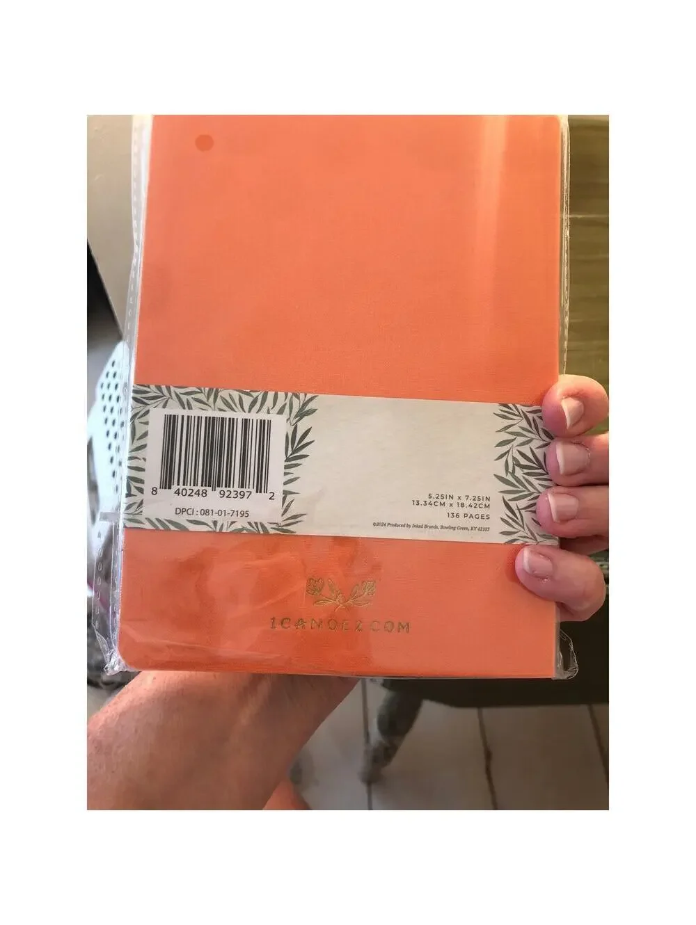 1Canoe2 NWT Orange Daily Log Journal 5.25x7.25